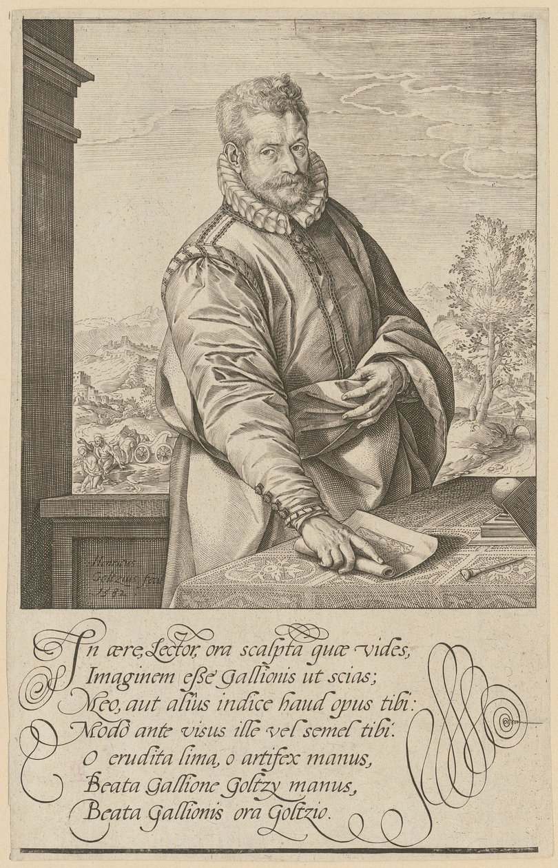 Porträt von Philips Galle von Hendrick Goltzius