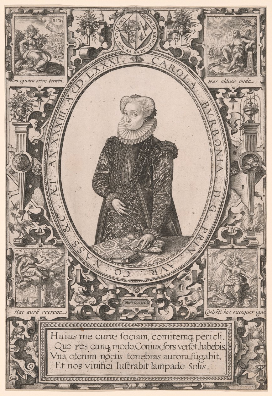 Porträt von Charlotte de Bourbon von Hendrick Goltzius