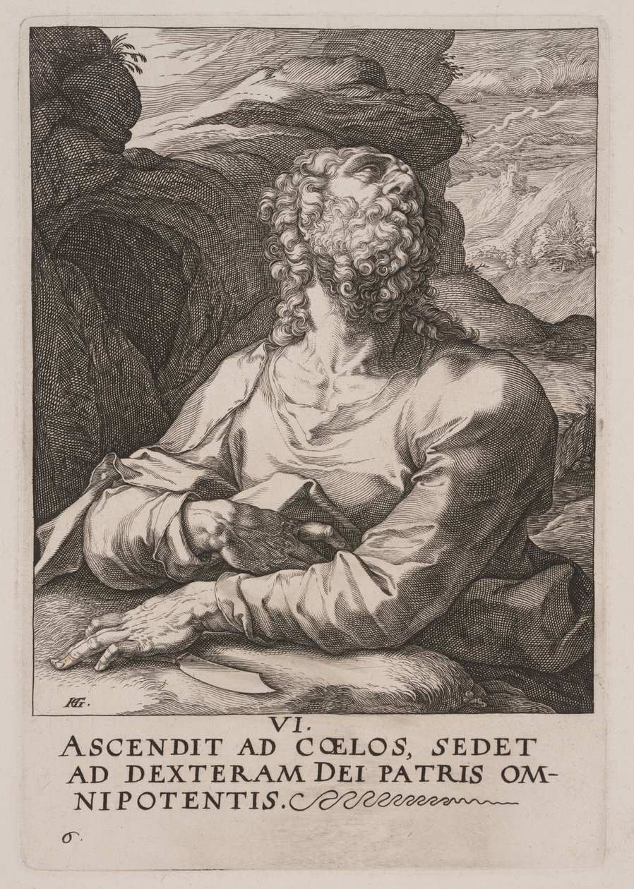 St. Bartholomäus, aus Christus, die Apostel und St. Paulus mit dem Glaubensbekenntnis von Hendrick Goltzius