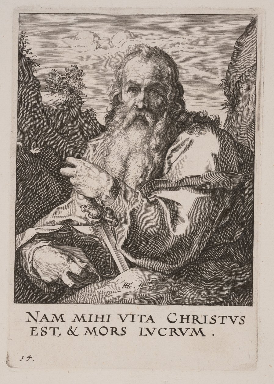 St. Paul, aus Christus, die Apostel und St. Paul mit dem Glaubensbekenntnis von Hendrick Goltzius