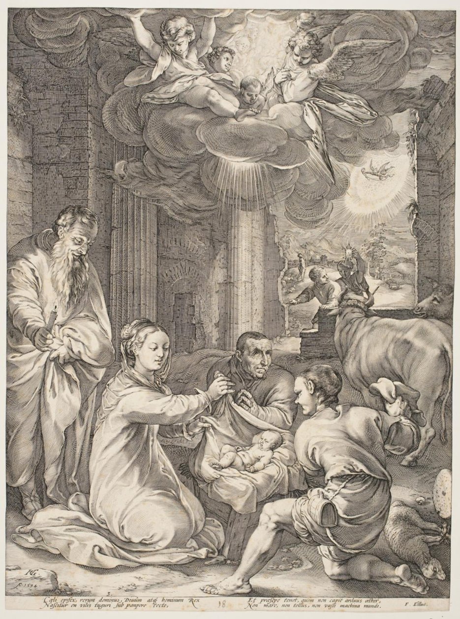 Die Anbetung der Hirten von Hendrick Goltzius