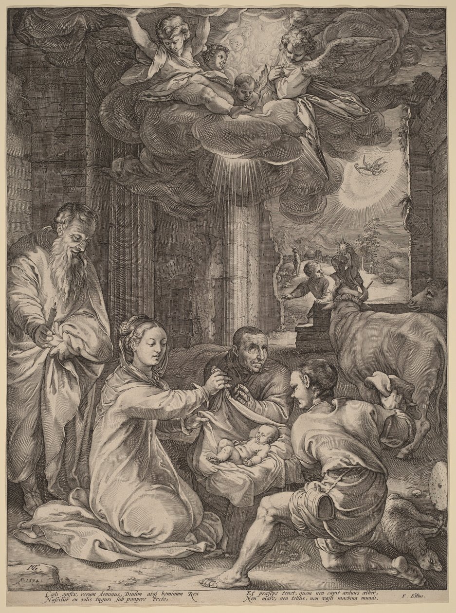 Die Anbetung der Hirten von Hendrick Goltzius