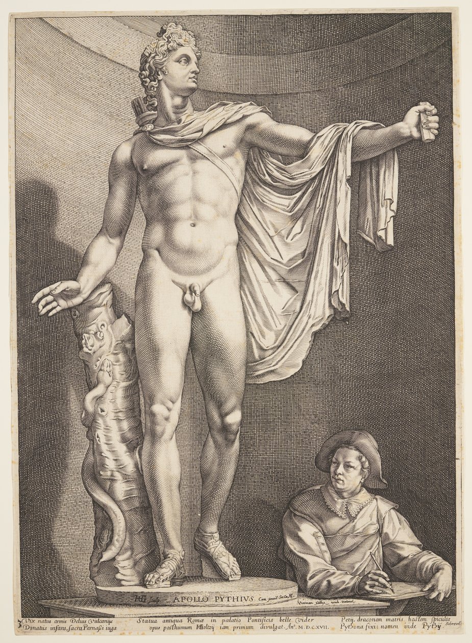 Der Apollo von Belvedere, aus Drei berühmte antike Statuen in Rom von Hendrick Goltzius