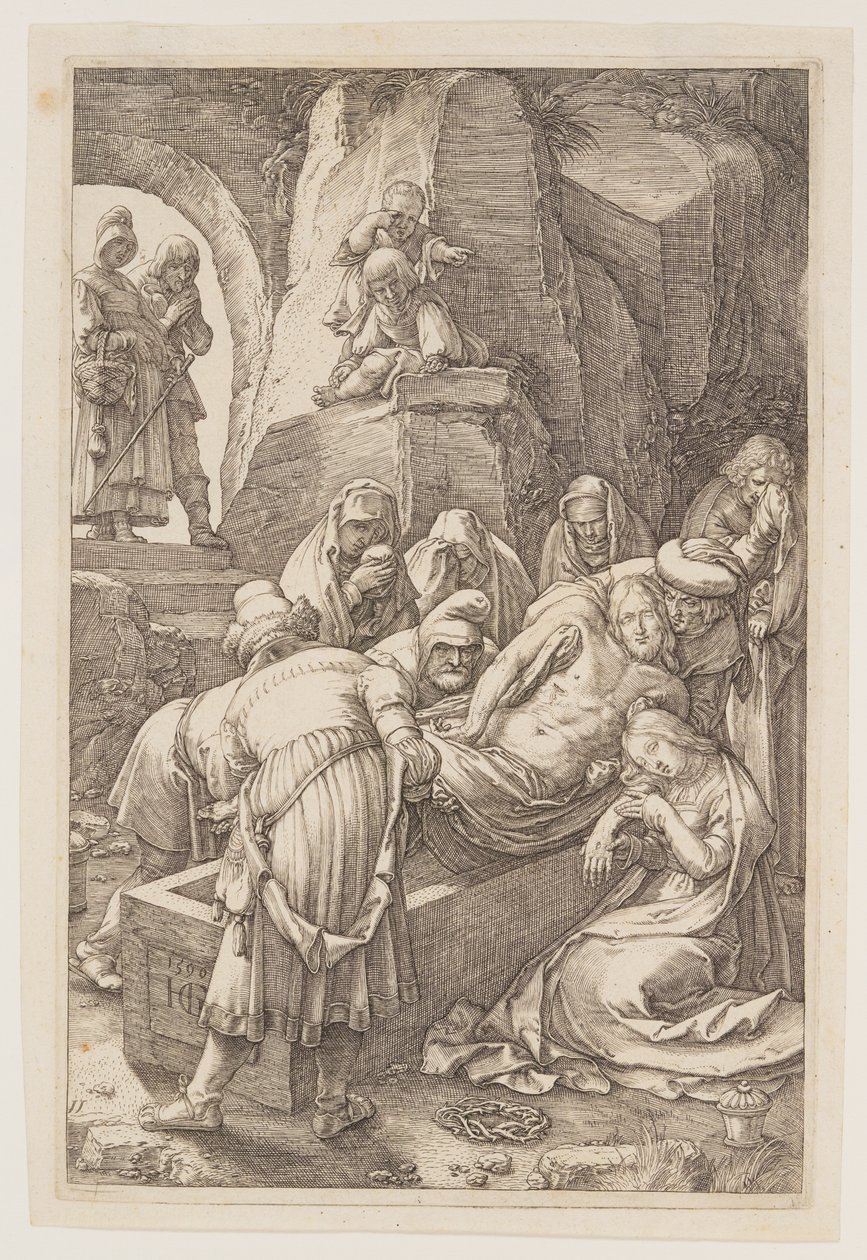 Die Grablegung, aus Die Passion von Hendrick Goltzius