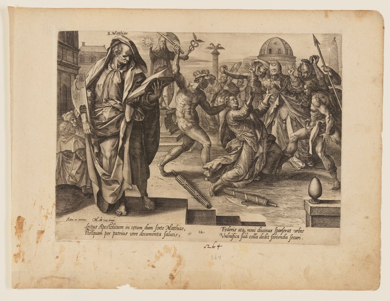 Das Martyrium des Heiligen Matthias, aus Das Martyrium Christi und der Apostel von Hendrick Goltzius