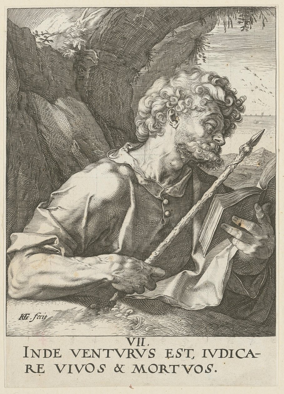 Thomas, Blatt 8 der Folge "Christus, die zwölf Apostel und Paulus" von Hendrick Goltzius