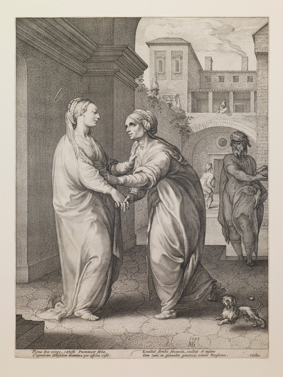 Heimsuchung, aus der Serie „Das Leben der Jungfrau“ von Hendrick Goltzius