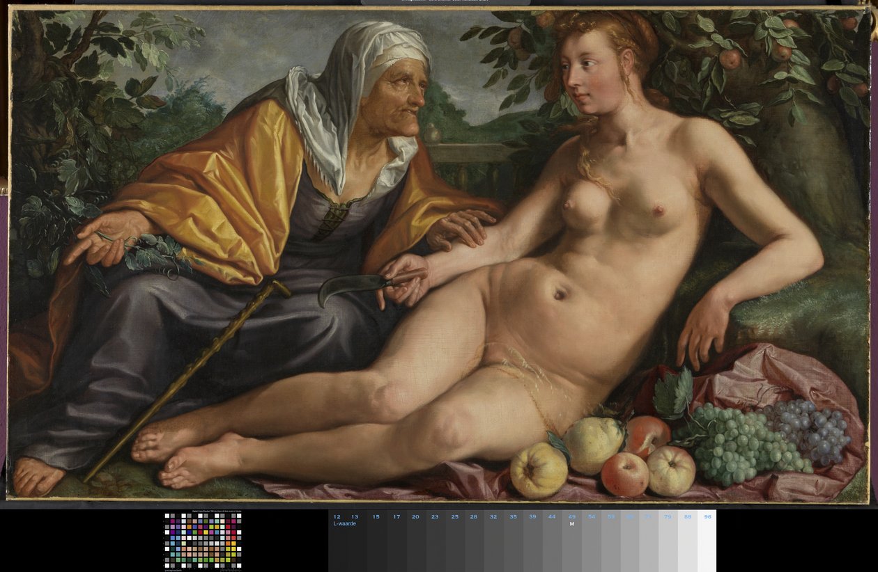 Vertumnus und Pomona von Hendrik Goltzius
