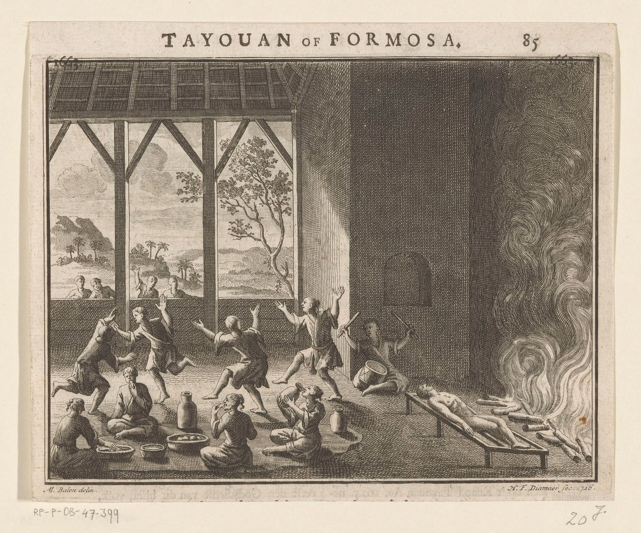 Teil des Begräbnisrituals der Bewohner von Formosa von Hendrik Frans Diamaer