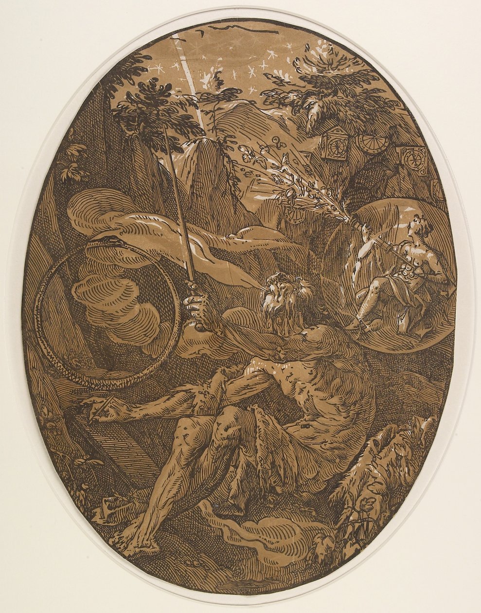 Demogorgon in der Höhle der Ewigkeit, ca. 1588 von Hendrik Goltzius