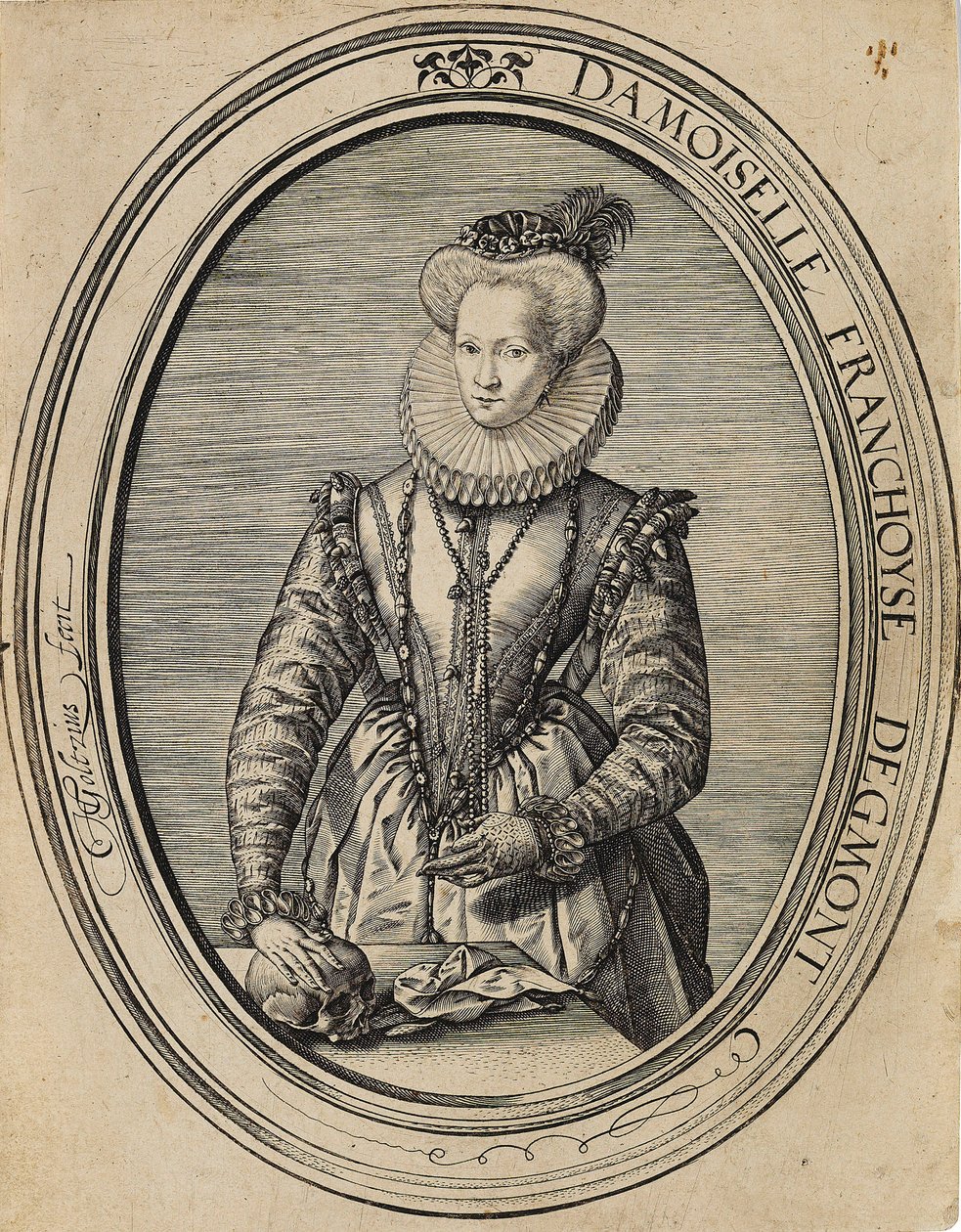 Françoise von Luxemburg, Gräfin von Gavre, Dame de Fiennes 1495-1557, 1580 von Hendrik Goltzius