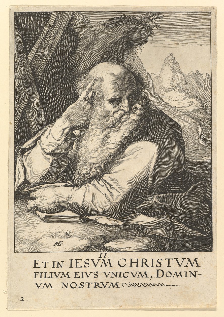 St. Andreas, aus Christus, die Apostel und St. Paulus mit dem Glaubensbekenntnis von Hendrik Goltzius