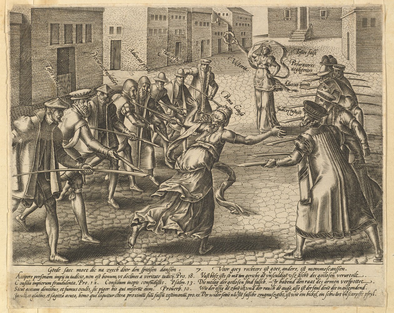Die Missbräuche des Gesetzes, Platte 7, n.d. von Hendrik Goltzius