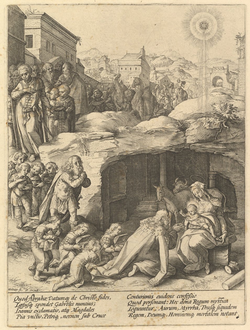 Die Anbetung der Könige, ca. 1585 von Hendrik Goltzius