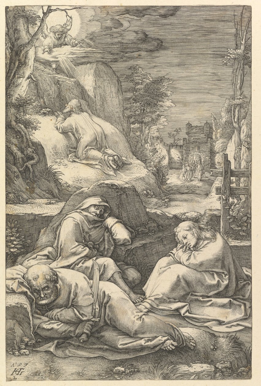 Die Agonie im Garten, aus Die Passion Christi, 1597 von Hendrik Goltzius