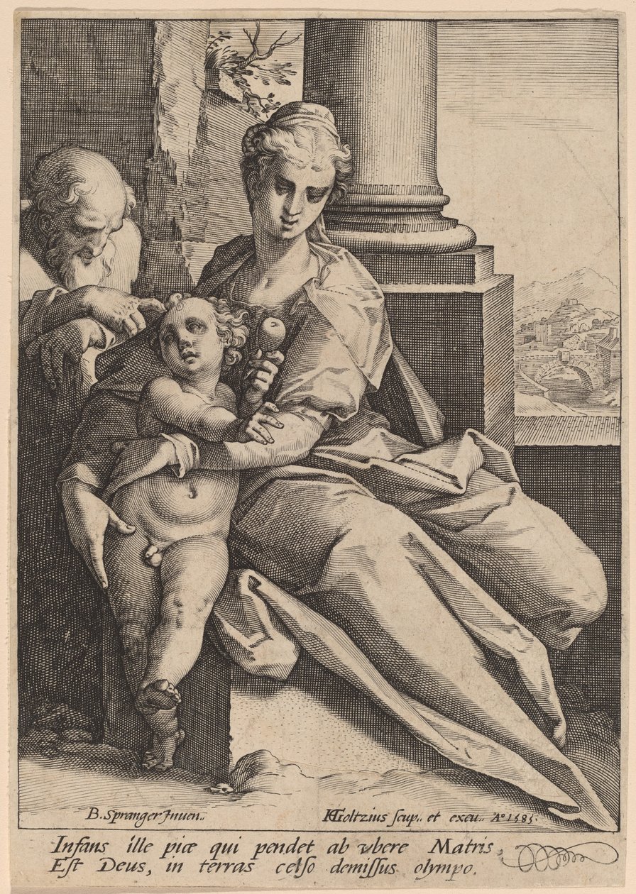 Die Heilige Familie von Hendrik Goltzius after Bartholomaeus Spranger