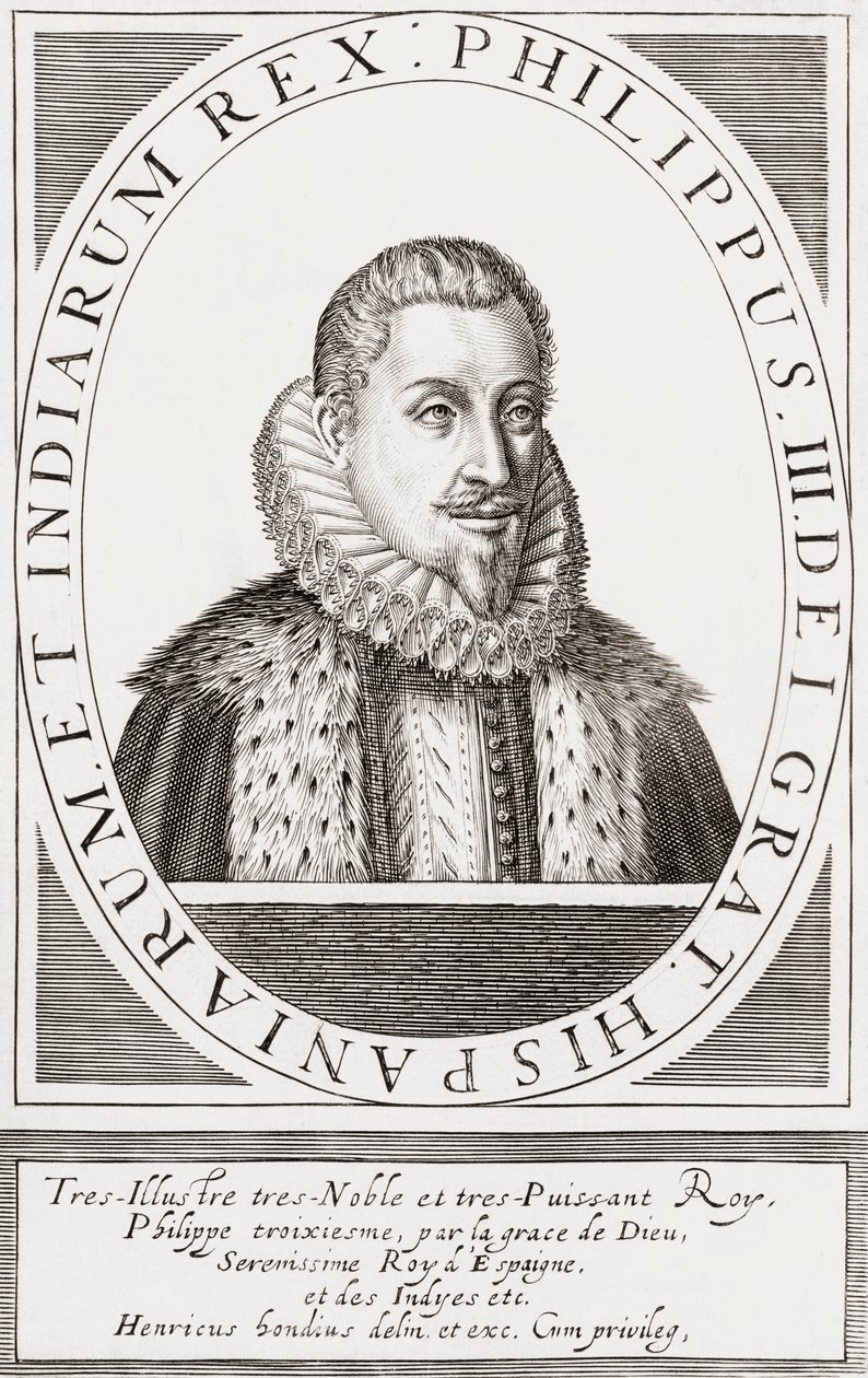 König Philipp III. von Spanien und als Philipp II., König von Portugal von Hendrik I (after) Hondius