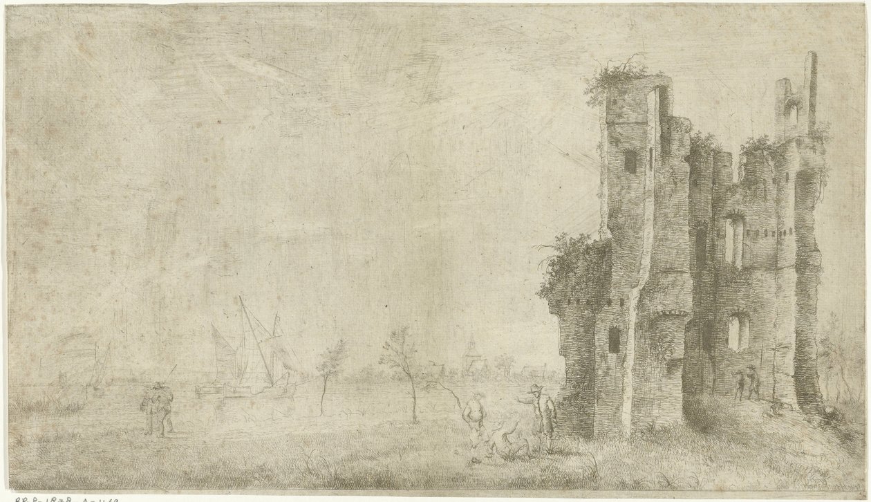 Ruine von Huis te Merwede bei Dordrecht von Hendrik Kobell