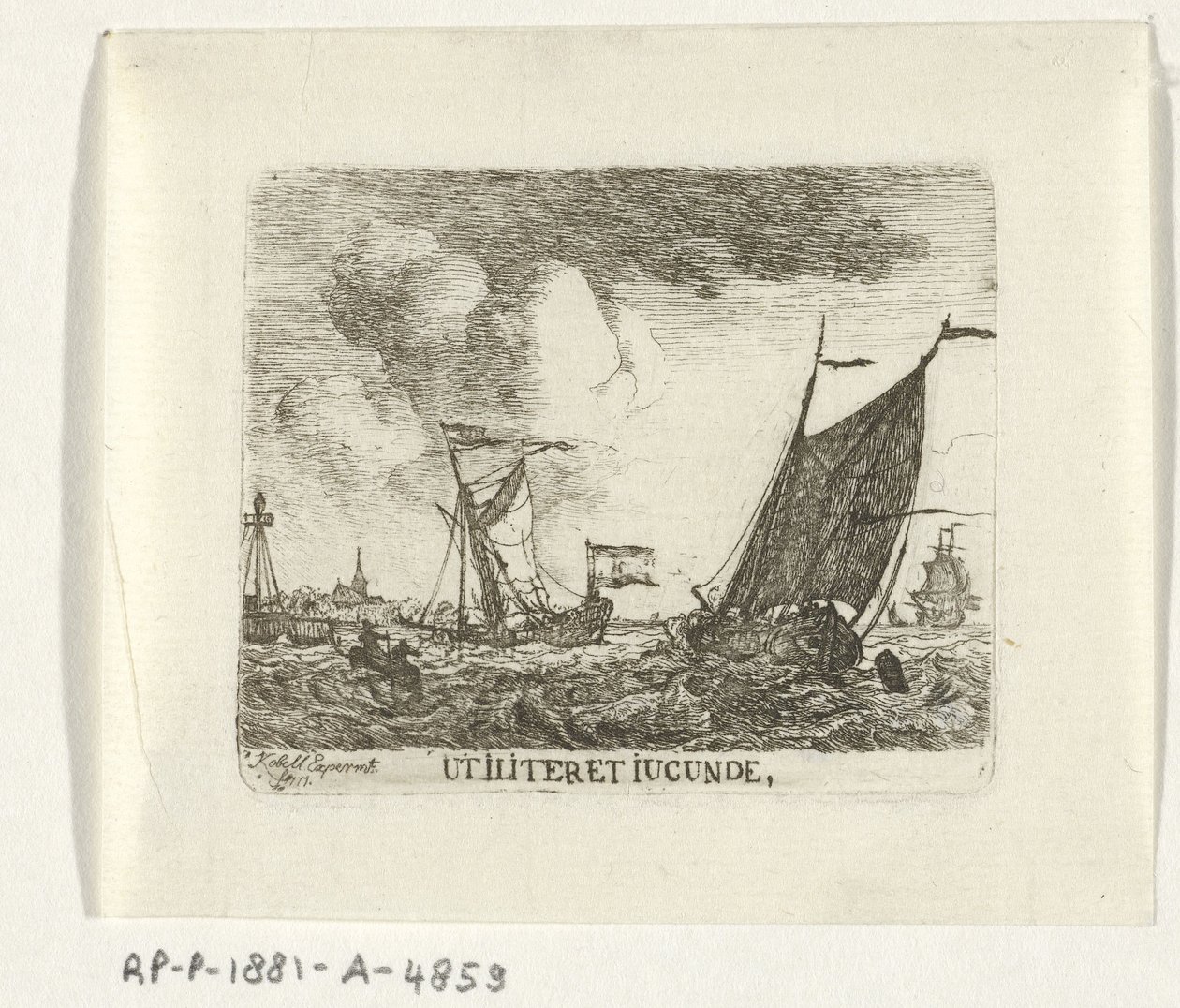 Schiffe auf stürmischer See von Hendrik Kobell