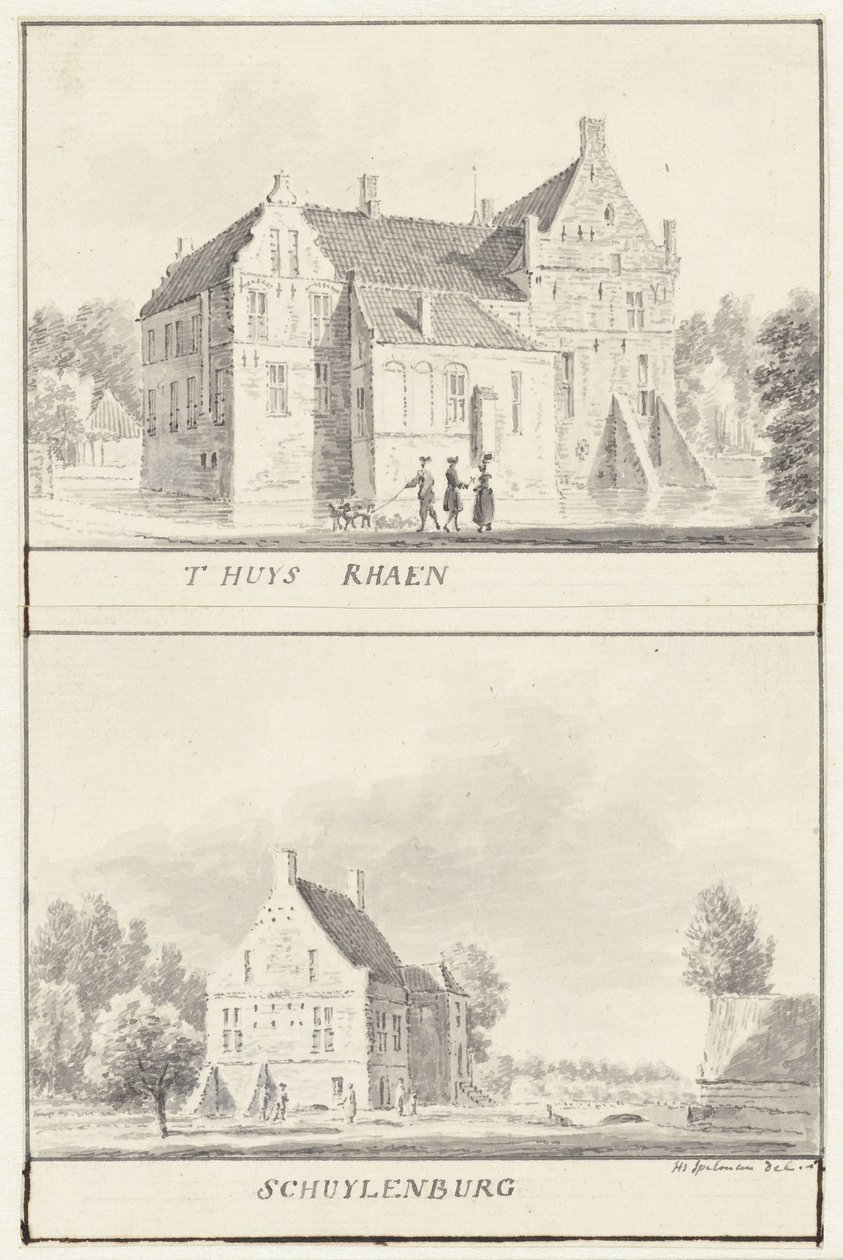 Die Havezathes Rhaan und Schuylenburg in Salland, Overijssel von Hendrik Spilman