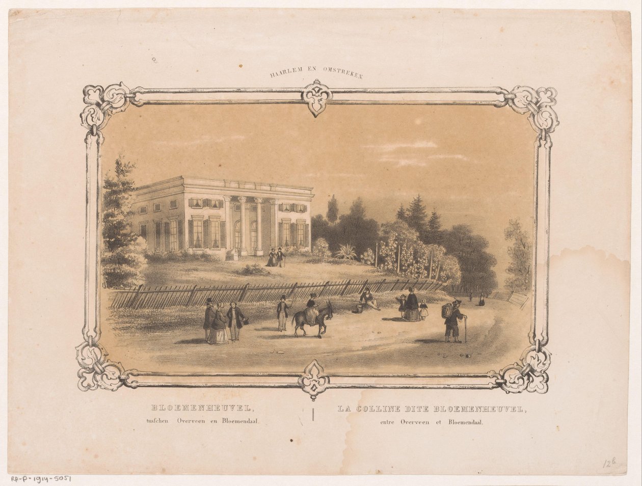 Ansicht des Landguts Bloemenheuvel (Haarlem und Umgebung) von Hendrik Wilhelmus Last