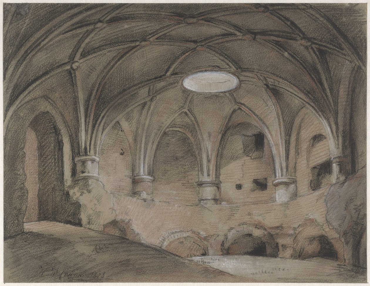 Teil des Spanjaardshol auf dem Vreeburg in Utrecht von Hendrik Willem Cramer