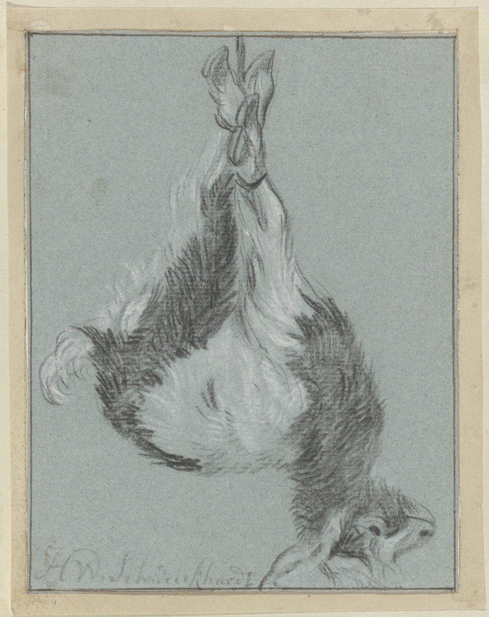 Sterbende Ziege von Hendrik Willem Schweickhardt (signed by artist)