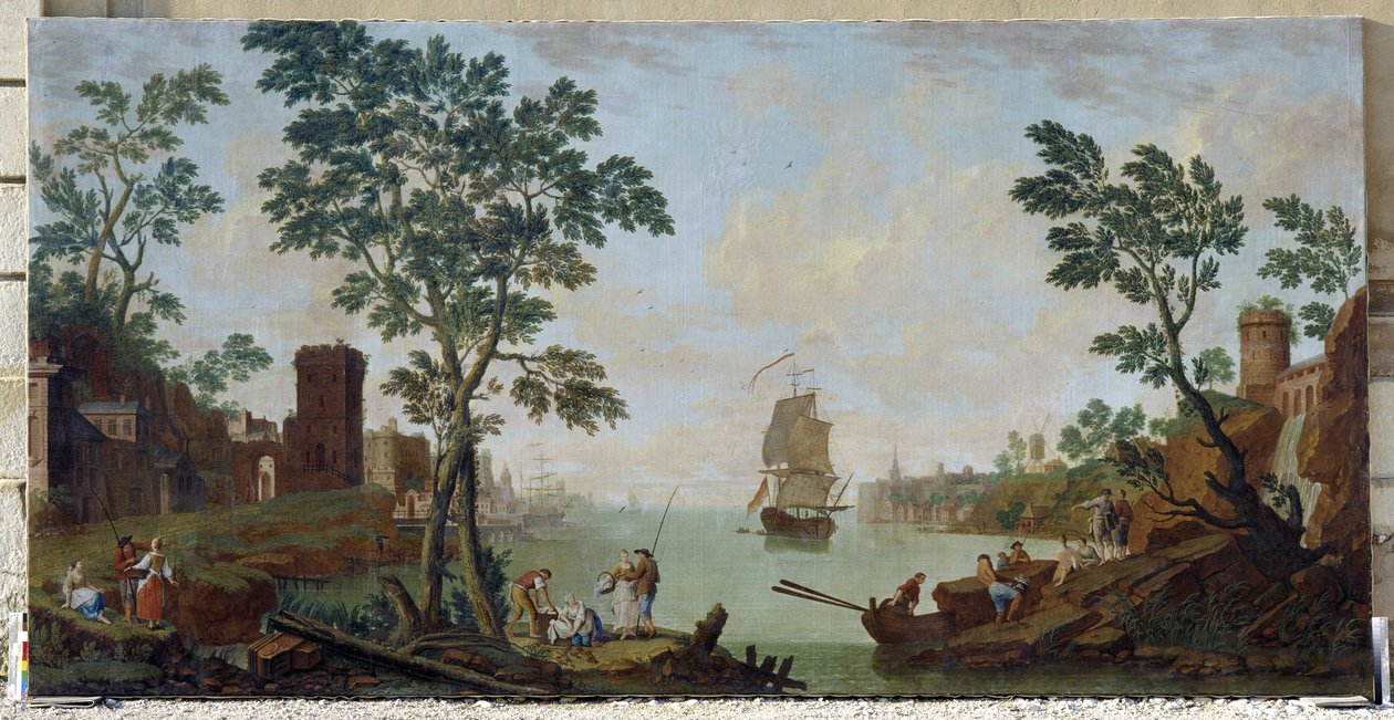 Ansicht eines Mittelmeerhafens von Hendrik Willem Schweickhardt