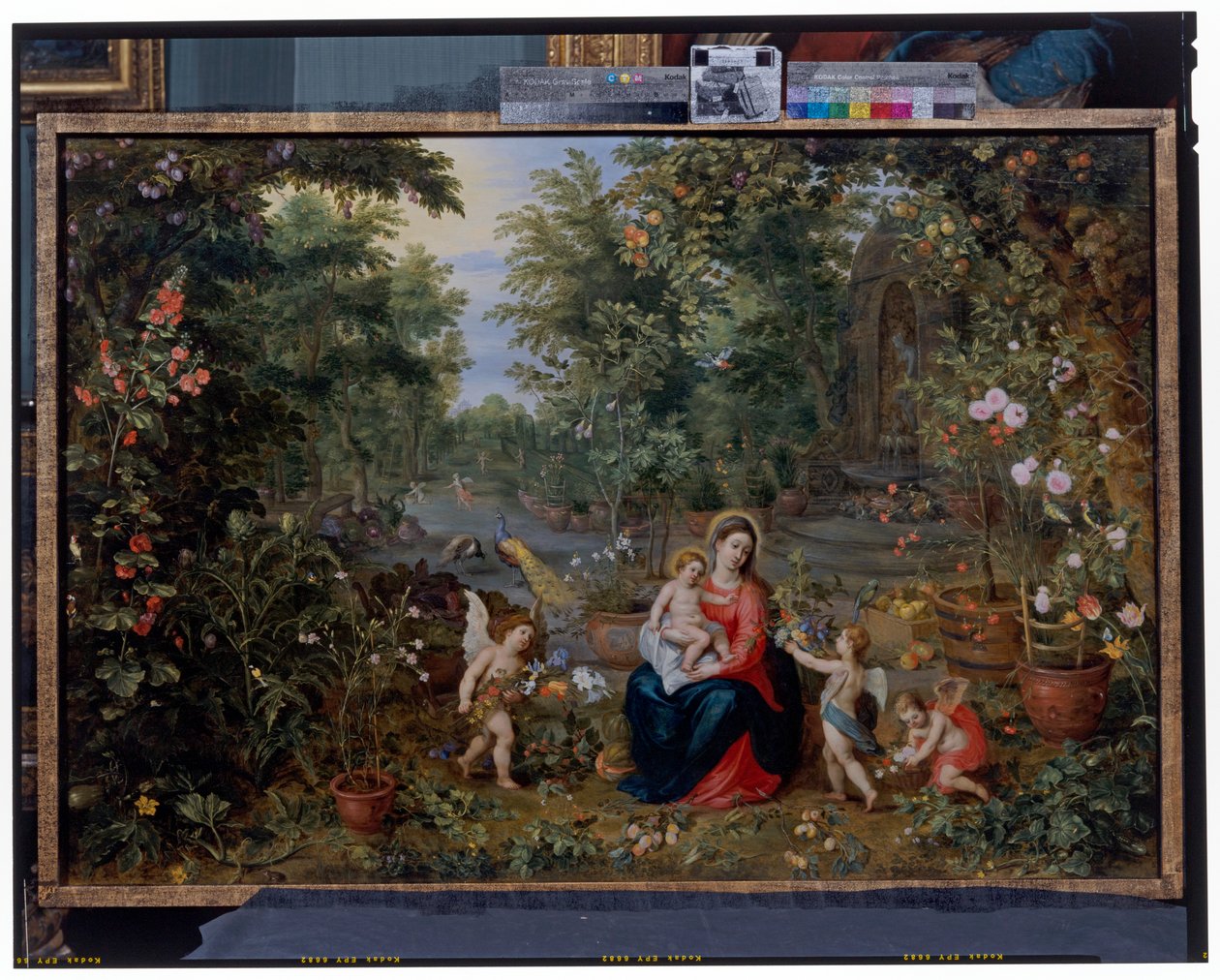 Die Jungfrau und das Kind im Garten mit Putti, Vögeln und Tieren von Hendrik van the Elder Balen