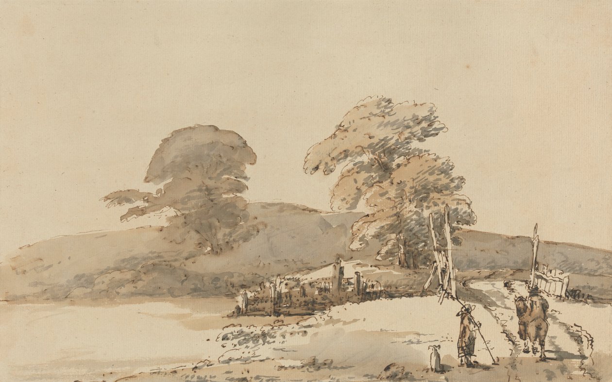 Landschaft mit einer Brücke von Heneage Finch fourth Earl of Aylesford