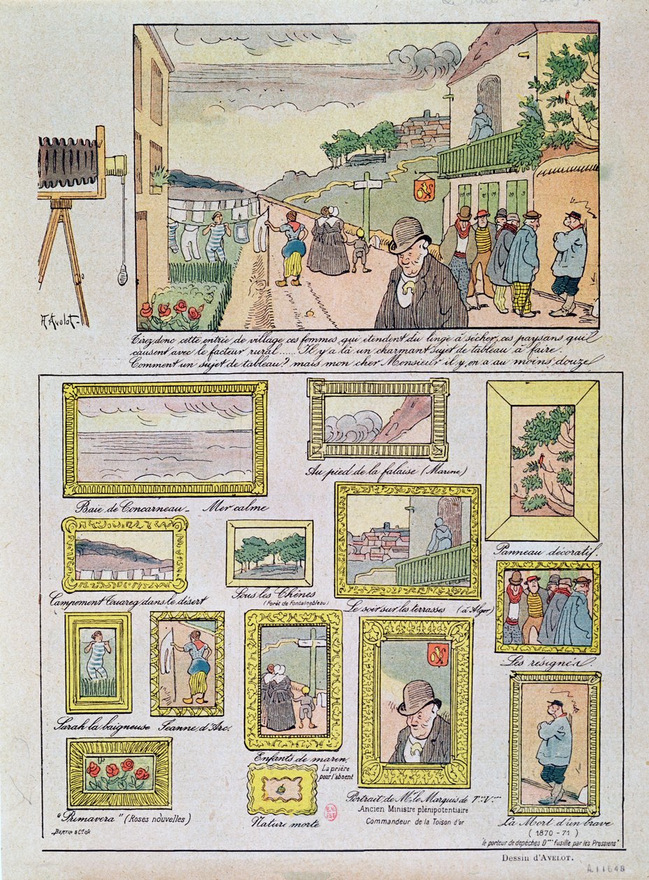 Demonstration der vielen Verwendungsmöglichkeiten eines Fotos in der Komposition, ca. 1910 von Henri Avelot