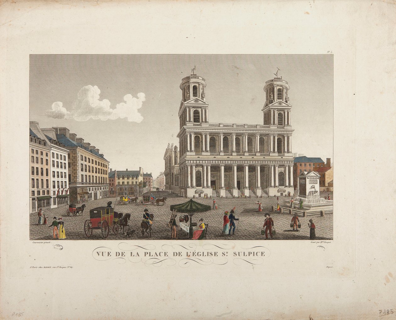 Blick auf den Platz der Kirche Saint-Sulpice von Henri Courvoisier-Voisin