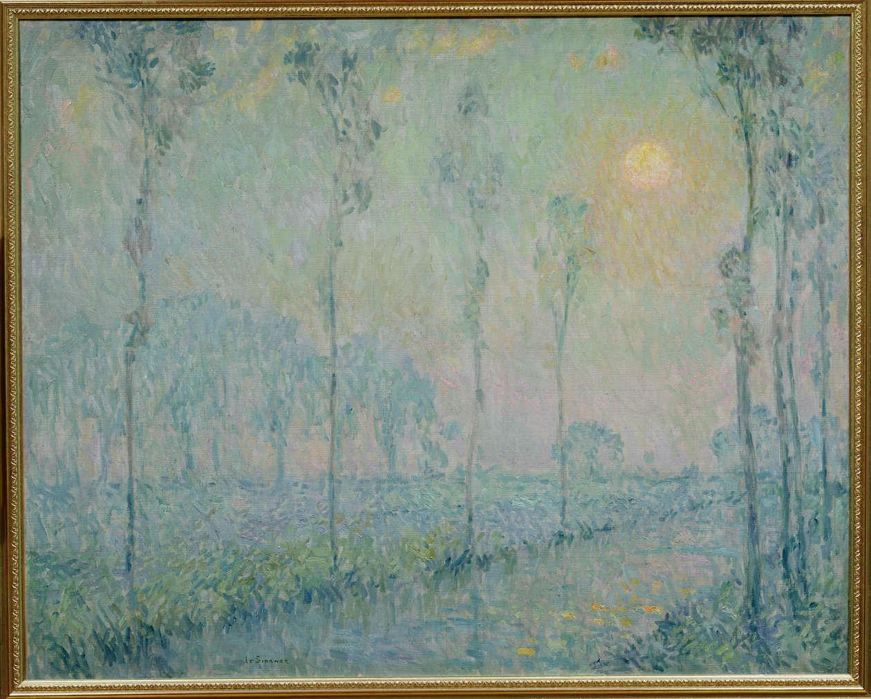 Der Bach bei Sonnenuntergang von Henri Eugene Augustin Le Sidaner
