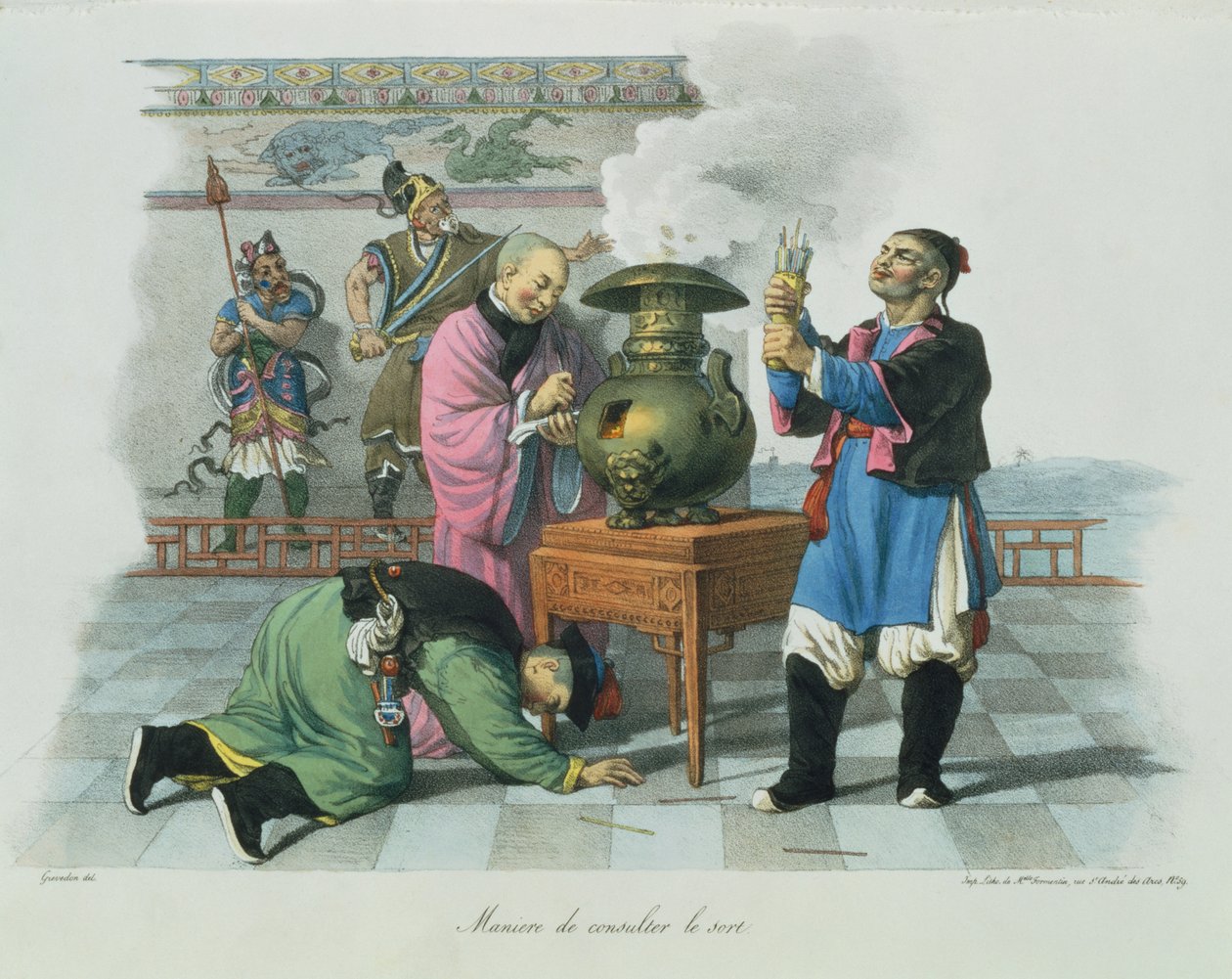 Eine Art, die Zukunft zu erzählen, graviert von Mlle. Formentin, 1824-27 von Henri Grevedon