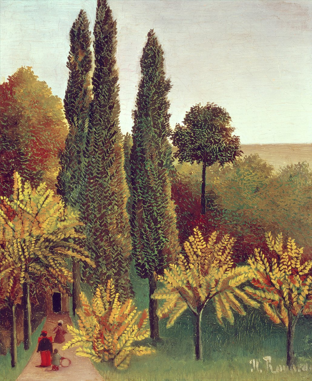 Pfad im Buttes Chaumont Park, Paris, 1908 von Henri Rousseau