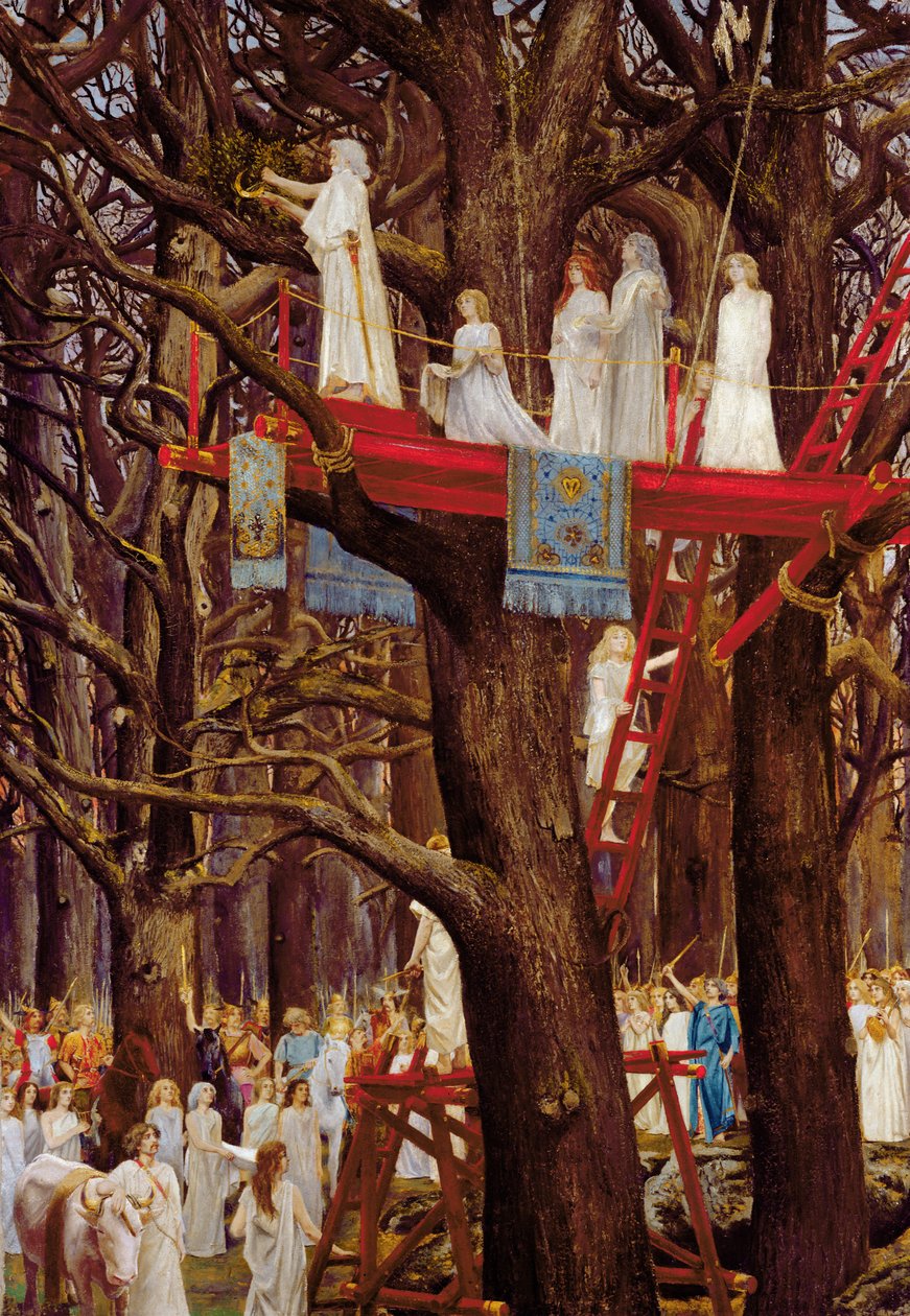 Druiden schneiden die Mistel am sechsten Tag des Mondes von Henri Paul Motte