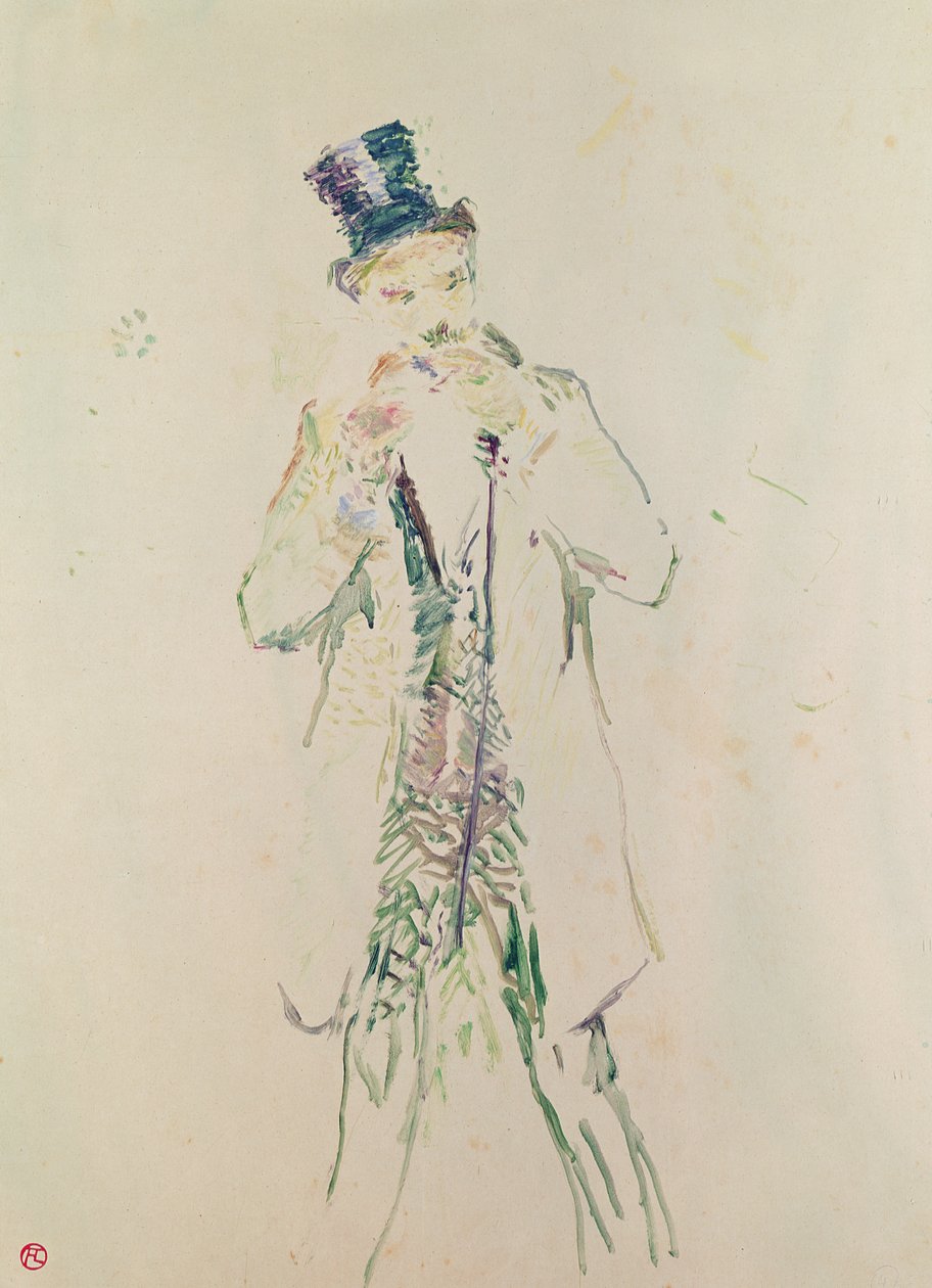 Ein stehender Herr, der seine Zigarre anzündet, 1885 von Henri de Toulouse Lautrec