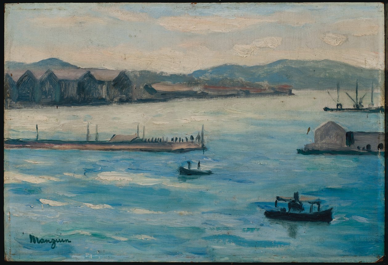 Toulon, der Hafeneingang von Henri Charles Manguin
