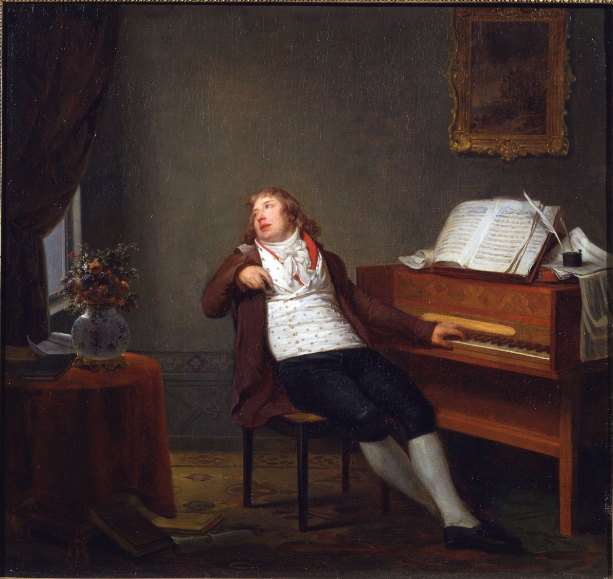 Porträt des Pianisten und Komponisten Johann Ladislaus Dussek (1760-1812) von Danloux, Henri-Pierre (1753-1809) von Henri Pierre Danloux