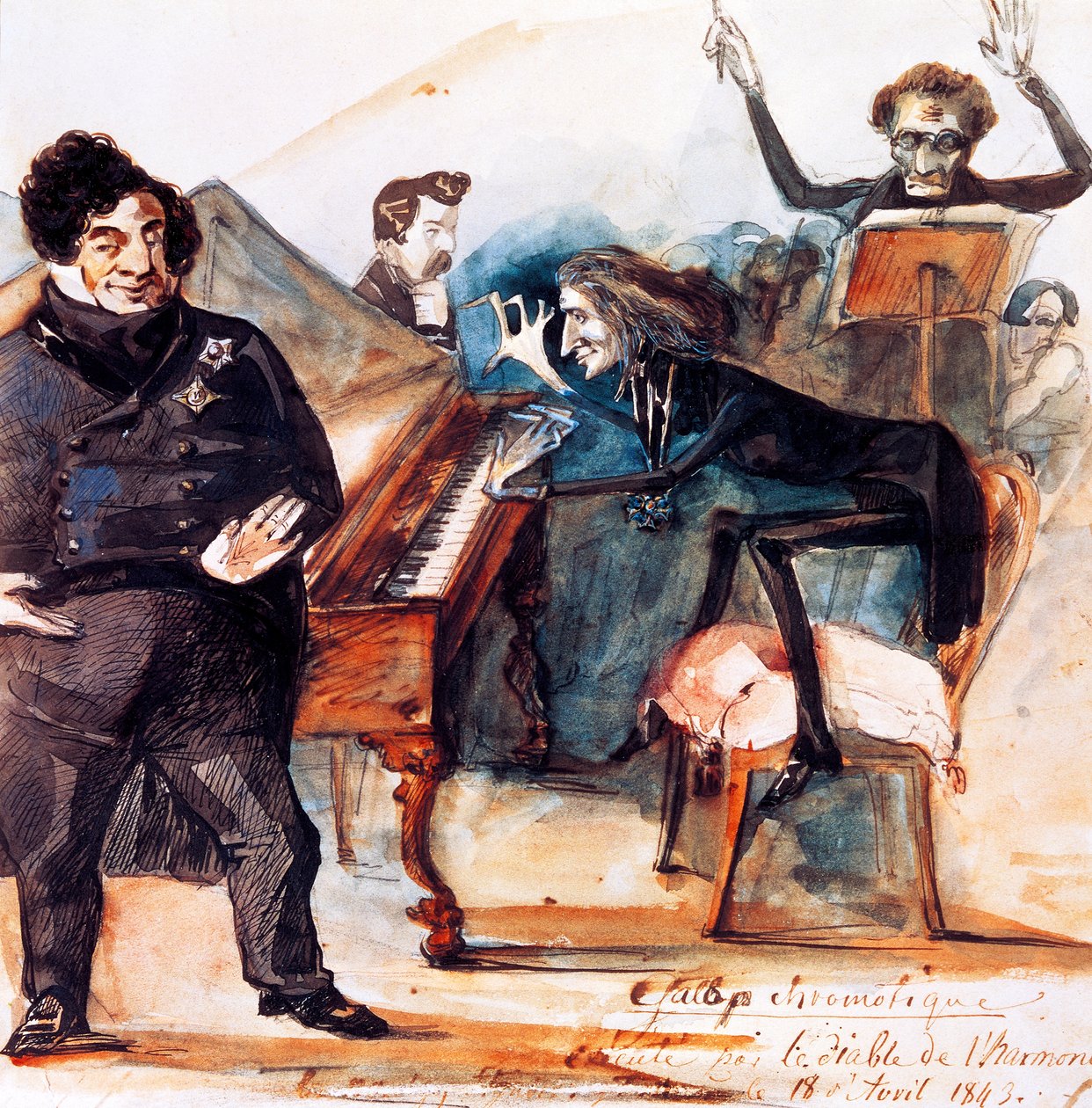 Karikatur von Franz Liszt von Henri (1814-82) Lehmann