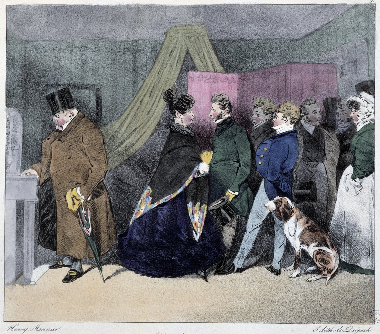 Indiskretion - in "Pariser Skizzen" von Henri Monnier, ed. Delpech, Paris von Henri Bonaventure Monnier