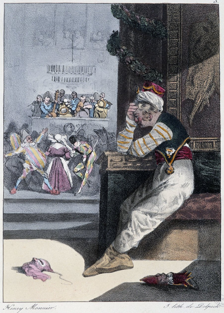 Der Karneval: „Jeder nimmt sein Vergnügen, wo er es findet“ - in „Les Pastemps“ von Henri Monnier, ed. Delpech, Paris von Henri Bonaventure Monnier