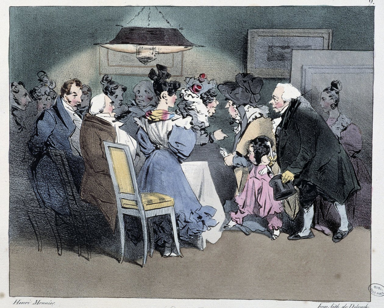 Les visites - in Esquisses parisiennes von Henri Monnier, ed. Delpech, Paris von Henri Bonaventure Monnier