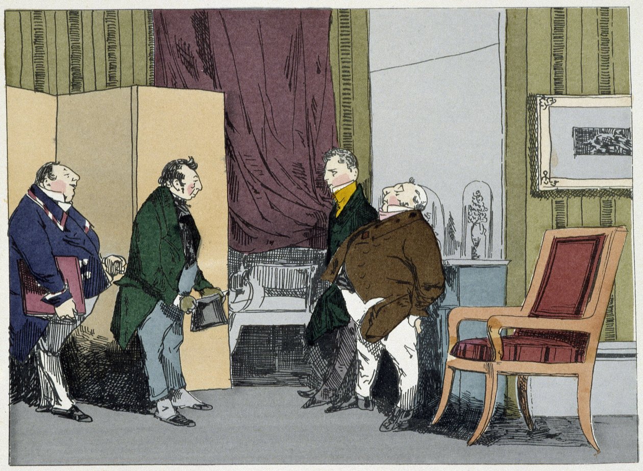 Antrag auf Gehaltserhöhung - in „Administrative Sitten“ von Henri Monnier von Henri Bonaventure Monnier