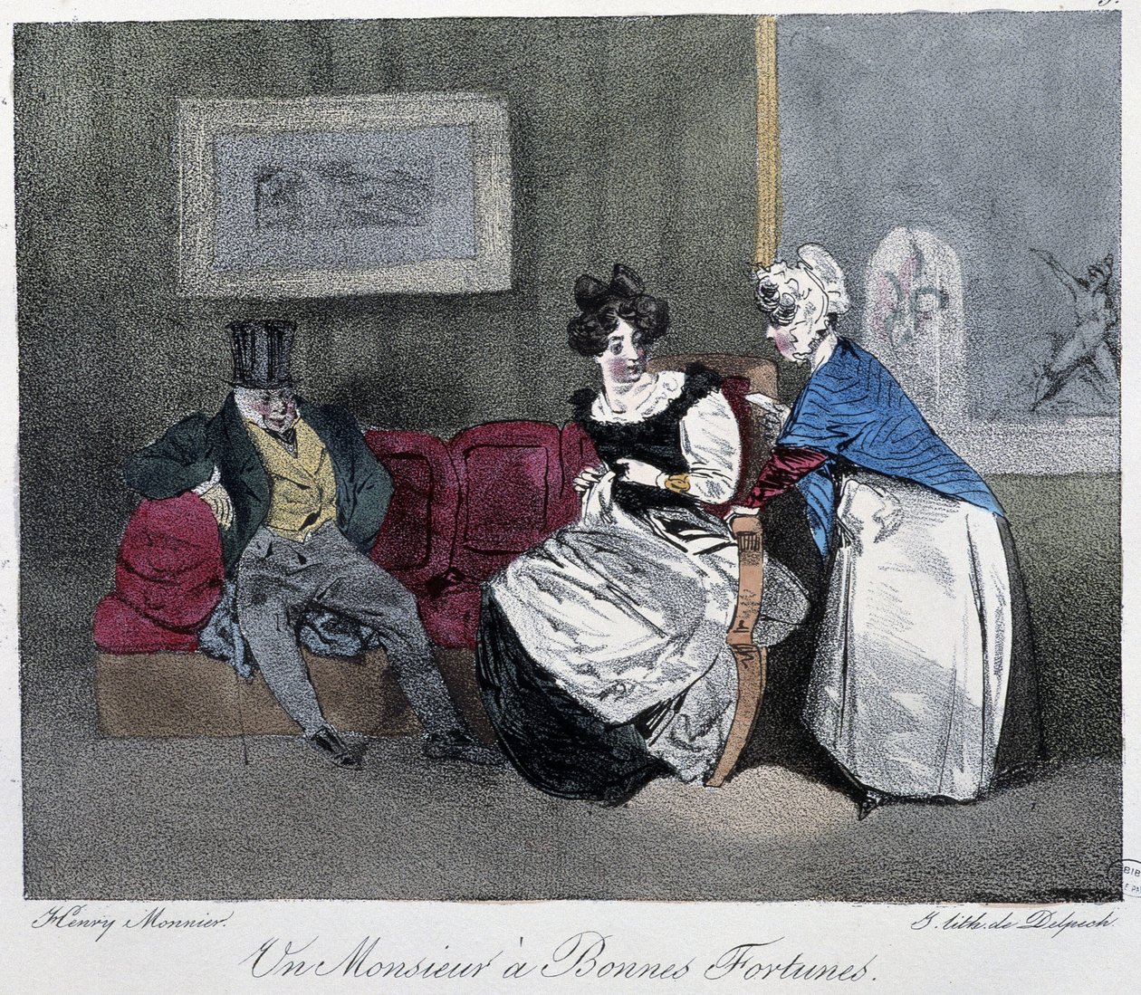 Ein Herr mit guten Chancen - in "Pariser Skizzen" von Henri Monnier, ed. Delpech, Paris von Henri Bonaventure Monnier