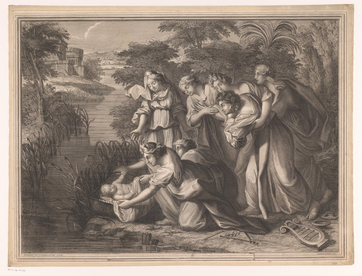 Moses wird von der Tochter des Pharao gefunden von Henri Bonnart