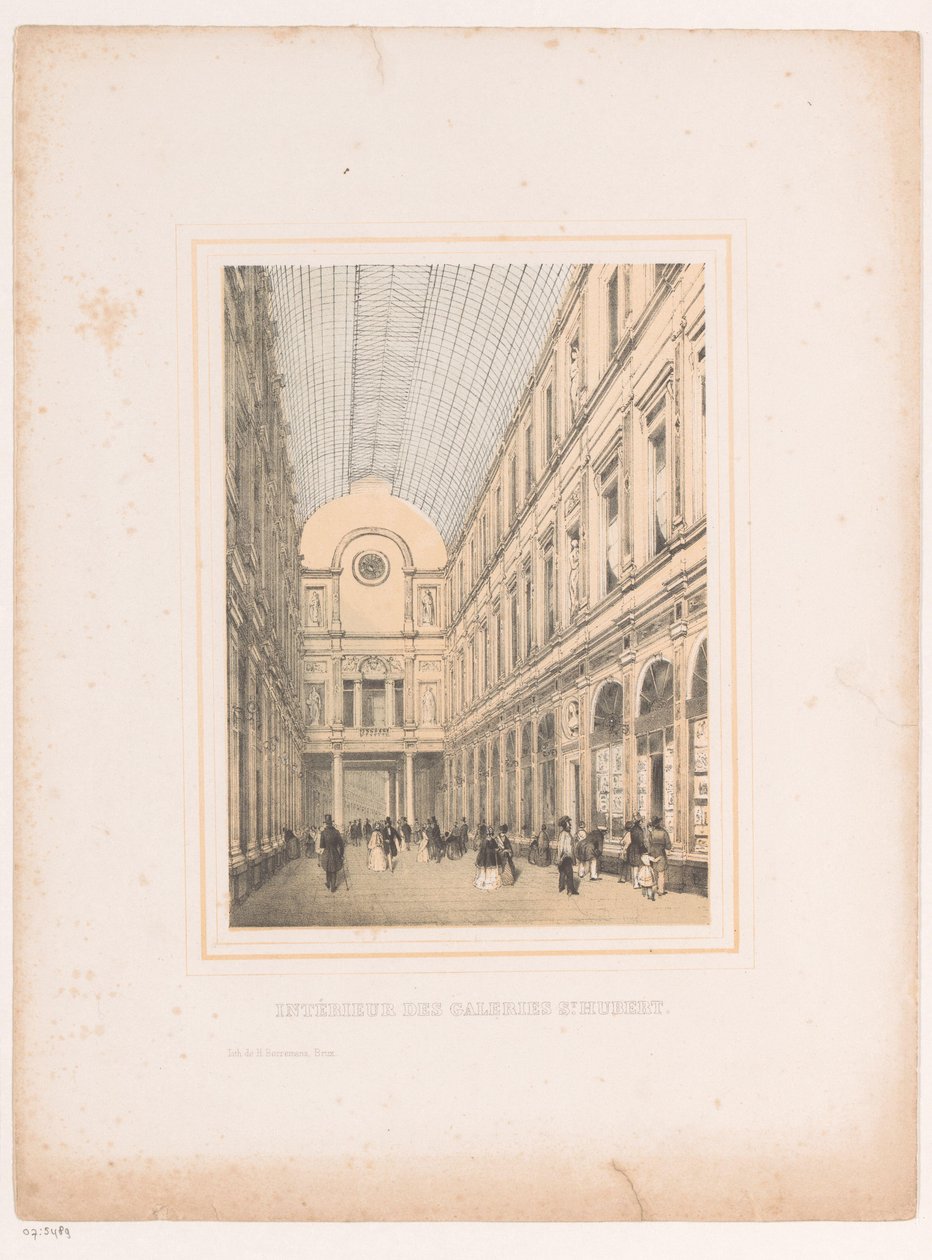 Innenansicht der königlichen St.-Hubertus-Galerien in Brüssel von Henri Borremans (attributed to)