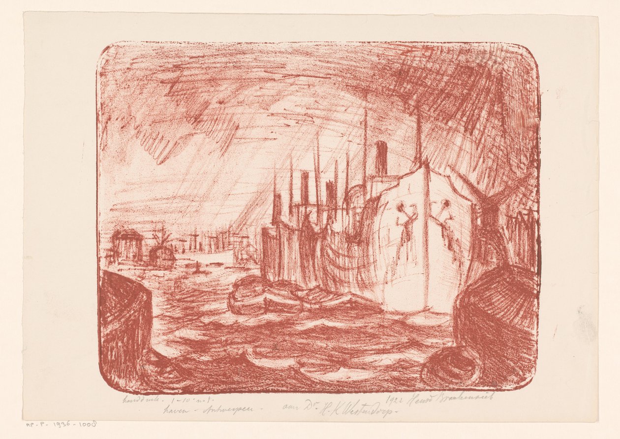 Hafen von Antwerpen von Henri Braakensiek (signed by artist)