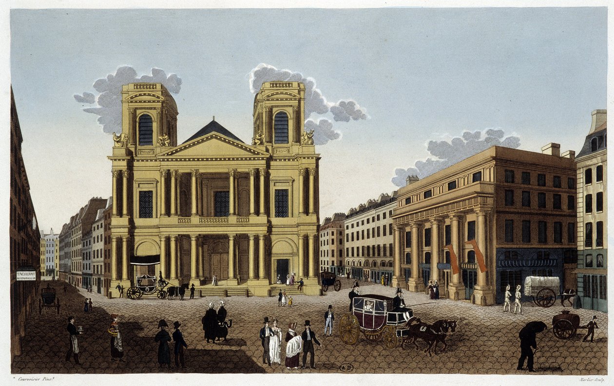 Kirche Saint-Eustache, um 1820 - in „Vues de Paris“ von Courvoisier von Henri Courvoisier Voisin