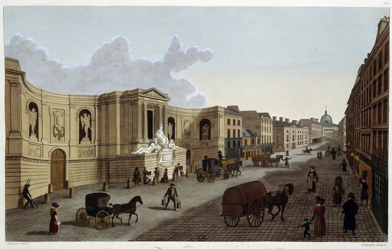 Brunnen der Rue de Grenelle, um 1820 in „Vues de Paris“ von Courvoisier 1827 von Henri Courvoisier Voisin